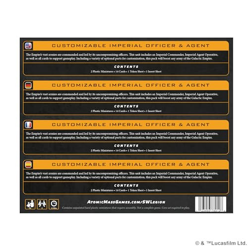 Asmodee Star Wars: Legion Customizable Imperial Officer & Agent - Tabletop Miniatures Game, Strategy Game For Kids And Adults, Ages 14+, 2 Players, 3 Hour Playtime