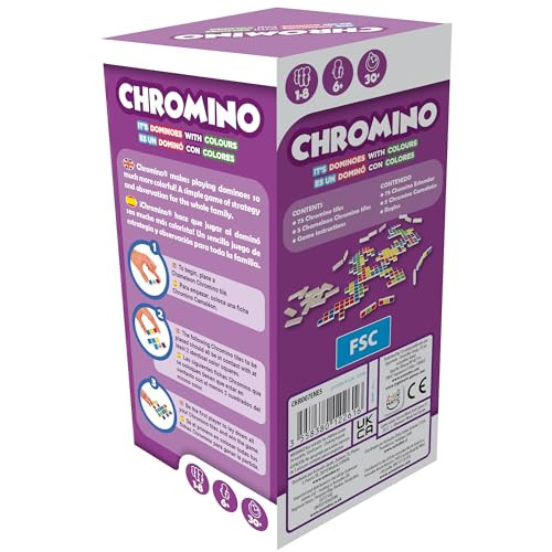 Asmodee Chromino Tabletop Game (Multilingual Edition) - Colorful Domino Strategy Game, Fun & Educational Family Game For Kids & Adults, Ages 6+, 1-8 Players, 30 Minute Playtime, Made By Zygomatic