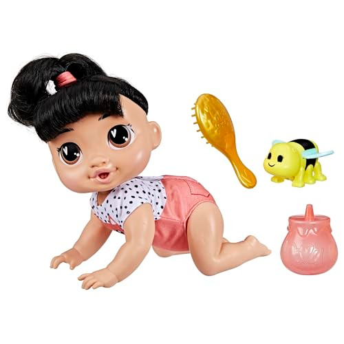 Baby Alive Crawl 'N Play Katie Kat Electronic Crawling Baby Doll Set, Black Hair, Kids Toys For Girls & Boys 3 Years & Up, 10.75 Inches