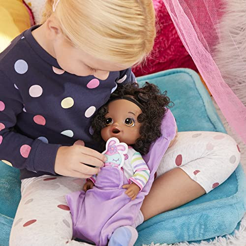 Baby Alive Bunny Sleepover Baby Doll, Bedtime-Themed 12-Inch Dolls, Sleeping Bag & Bunny-Themed Doll Accessories, Toys For 3 Year Old Girls And Boys And Up, Black Hair ( Exclusive)