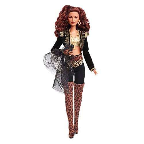 Barbie Signature Gloria Estefan Doll In Gold And Black Fashion And Accessories, With Microphone,  For Collectors