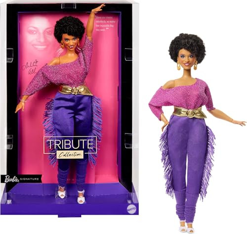 Barbie Signature Doll, Debbie Allen Tribute Collection Posable Doll With Off-Shoulder Top, Gold Belt, And Purple Fringe Pants With Leg Warmers