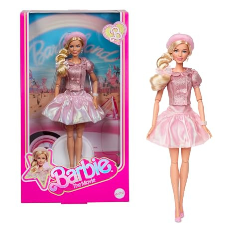 Barbie The Movie Doll, Margot Robbie As, Collectible Wearing Pink Blouse & Skirt Tutu Outfit, With Styled Hair & Matching Jewelry