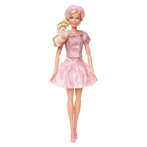 Barbie The Movie Doll, Margot Robbie As, Collectible Wearing Pink Blouse & Skirt Tutu Outfit, With Styled Hair & Matching Jewelry