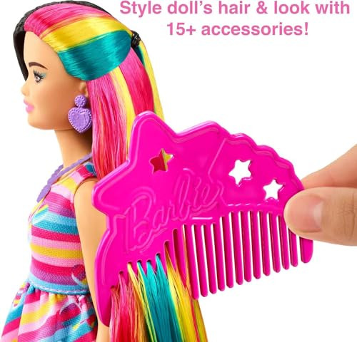 Barbie Totally Hair Doll, Butterfly-Themed With 8.5-Inch Fantasy Hair & 15 Styling Accessories (8 With Color-Change Feature)