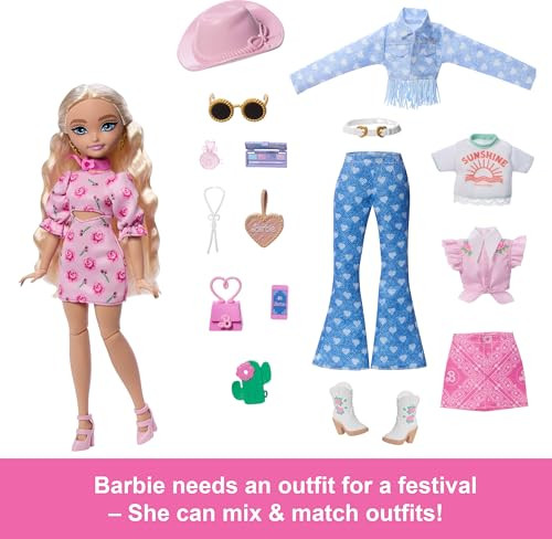 Barbie Dream Besties Festival Looks Set, Including Barbie Ãƒæ’Ã‚¢Ãƒ¢Ã¢‚¬Å¡Ã‚¬Ãƒ¦Ã¢‚¬Å“Malibuãƒæ’Ã‚¢Ãƒ¢Ã¢‚¬Å¡Ã‚¬ÃƒŠã‚ Doll With Long, Blonde Stylized Hair, 10+ Removable Fashions & Accessories