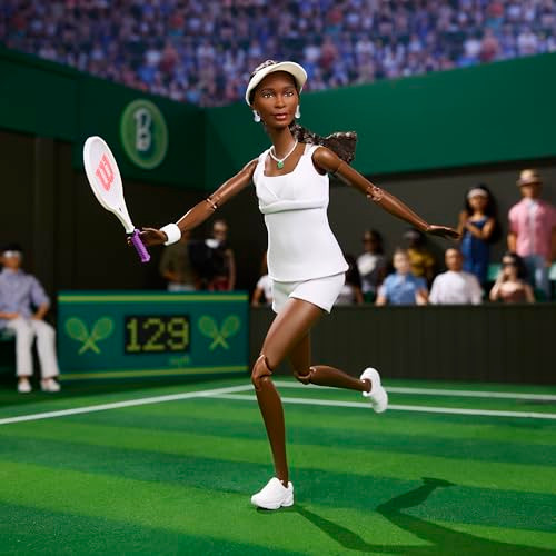 Barbie Inspiring Women Series, Venus Williams Fashion Doll With Signature Tennis Uniform And Racket, Includes Displayable Packaging