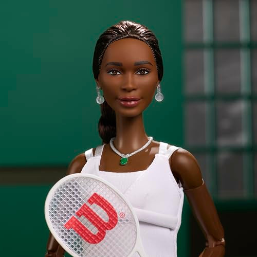 Barbie Inspiring Women Series, Venus Williams Fashion Doll With Signature Tennis Uniform And Racket, Includes Displayable Packaging