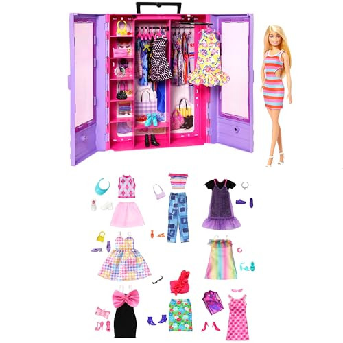 Barbie Fashionistas Ultimate Closet Portable Fashion Toy With Doll, Clothing, Accessories And Hangers,  For 3 Years Old And Up