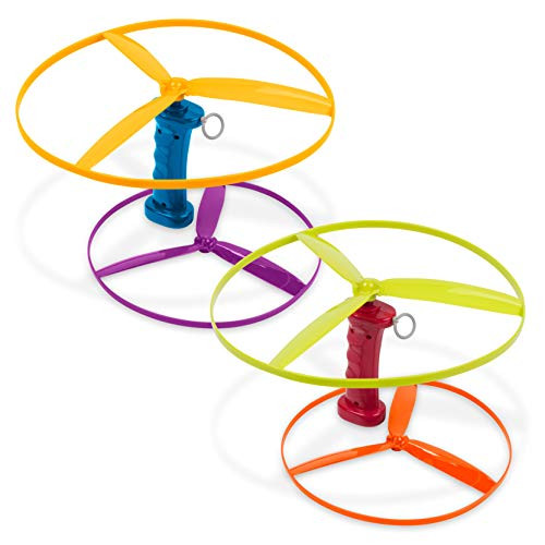 Battat Battat - Flying Disc Launcher Toy Helicopter With 2 Launchers & 4 Discs - Screen- Outdoor Summer Toys For Active Play - No Batteries Required Kids Launch Game Set For Ages 3+ - Skyrocopter
