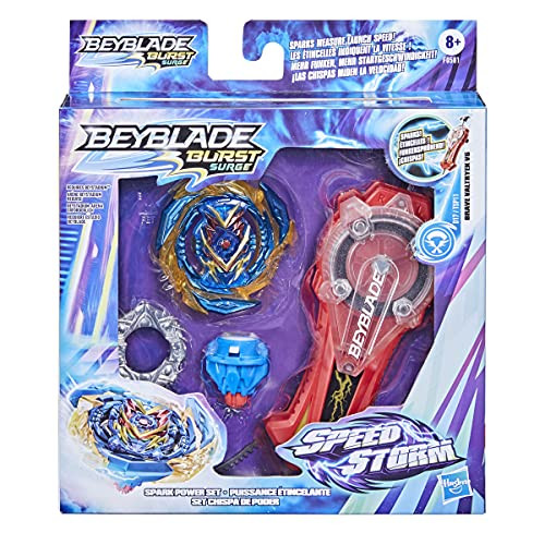 Beyblade Bey Blade Burst Surge Speedstorm Spark Power Set - Battle Game Set With Sparking Launcher And Right-Spin Battling Top Toy, Red