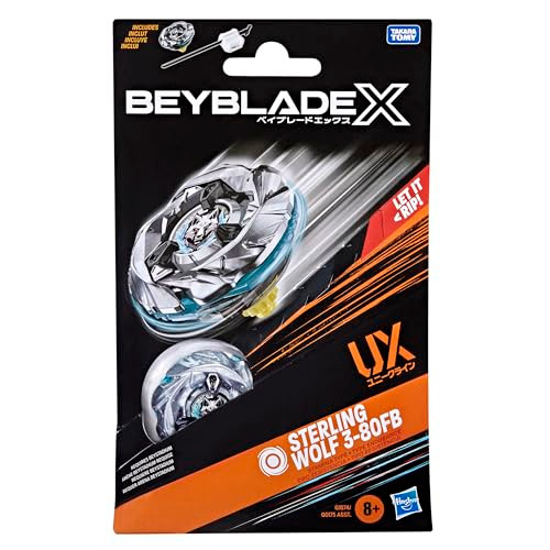 Beyblade X Starter Pack Sterling Wolf 3-80Fb Ux With Spinning Top And Launcher