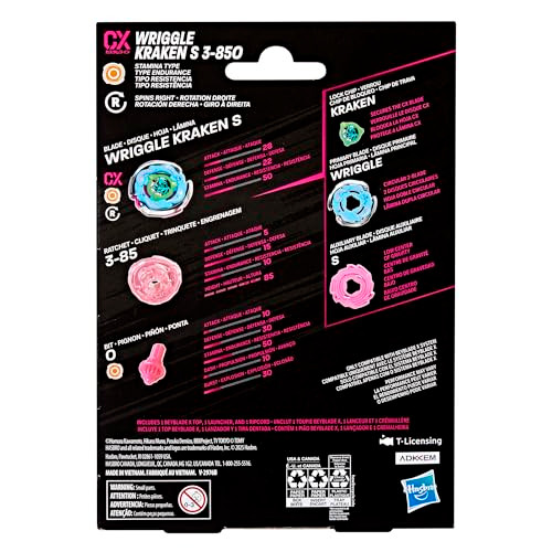 Beyblade X Wriggle Kraken S 3-85O Cx Starter Pack Set, Takara Tomy Stamina Type Top And Launcher, Battling Tops Game Toys, Ages 8+