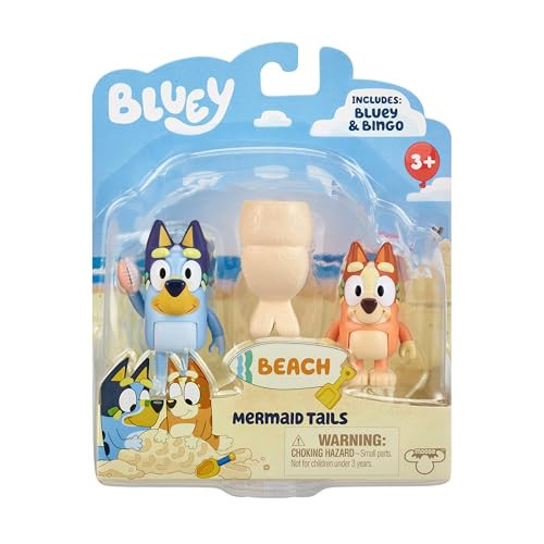 Bluey Action Heroes Toy Figures Set Of 2, Articulated Character Toys With Karate And Jet Pack Figurines, Small Action Figures For Kids Ages 3+