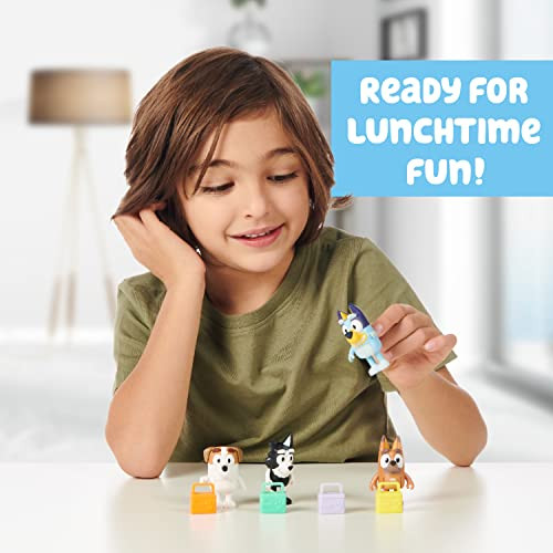 Bluey School Mates Figurine Toys Pack Of 4, Articulated Jack, Pretzel, And Mackenzie Character Toys With Lunch Boxes, Action Figures For Kids Ages 3+