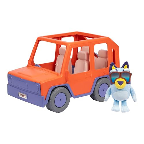 Bluey Big Heeler 4Wd And Family Toddler Toy Car, Bingo And Chilli Plush Buddies, Opening Hood Storage, Car Toys For Kids 3+,  Exclusive