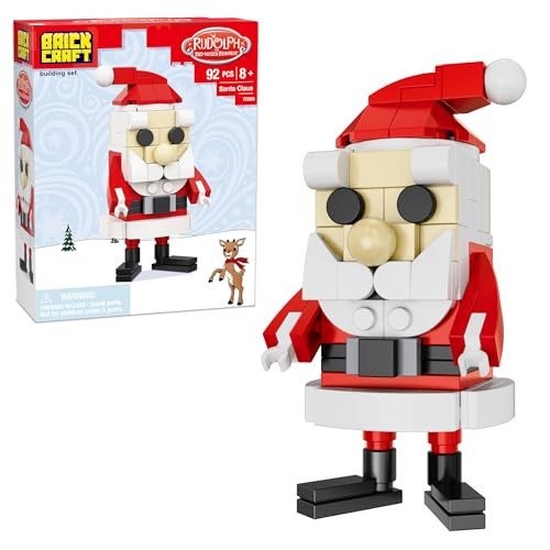 Brickcraft Rudolph The Red-Nosed Reindeer Santa Claus Building Kit, 92 Pieces  Classic Holiday Diy Christmas Dãƒæ’Ã†™ÃƒŠã‚©Cor  Festive Winter Display  For Kids & Adults, Ages 8+