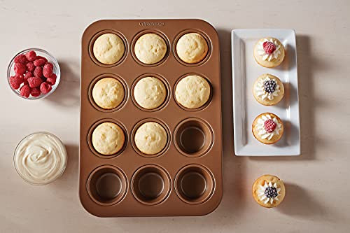 Calphalon Simply Calphalon Nonstick Bakeware, Cake/Muffin Pan, 12-Cup