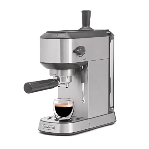Calphalon Compact Espresso Machine, Home Espresso Machine With Milk Frother, Stainless Steel