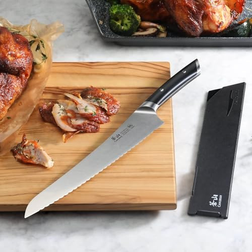 Cangshan Helena Series 9-Inch Deli Knife, Forged German Steel, Black, 505460