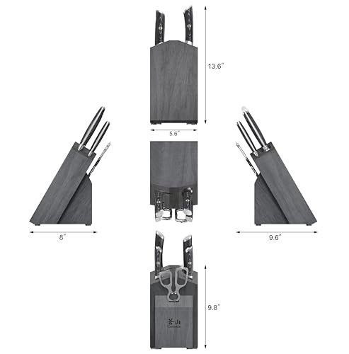 Cangshan Kuro Series 6-Piece Knife Block Set, High Carbon X-7 Damascus Steel, 504333
