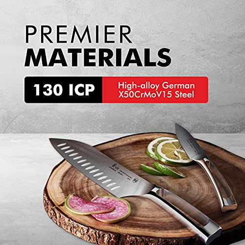 Cangshan Tn1 Series 1024838 Swedish 14C28N Steel Forged 6-Piece Knife Block Set, Walnut