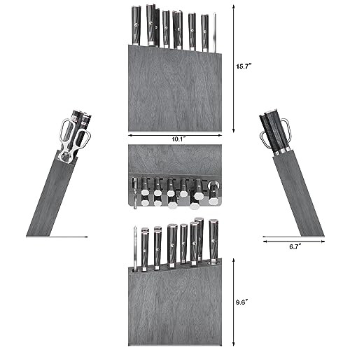 Cangshan Yari Series Hua Knife Block Set, X-7 Damascus Steel, Ash Wood Block (6-Piece)