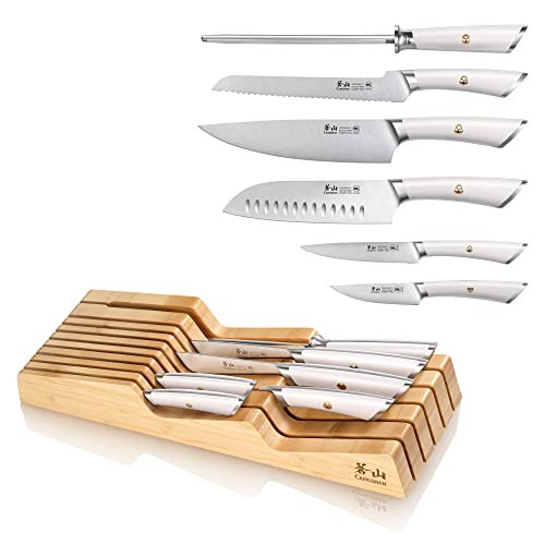 Cangshan Elbert Series German Steel Forged 7-Piece In-Drawer Set, Bamboo (White)