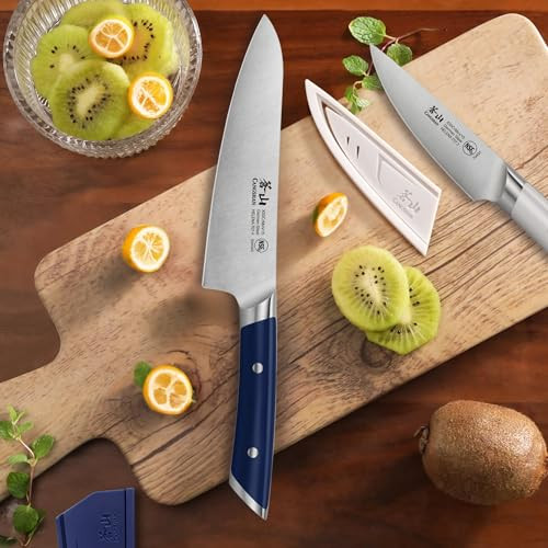 Cangshan Helena Series 2-Piece Starter Knife Set Forged German Steel, Navy & White, 505446