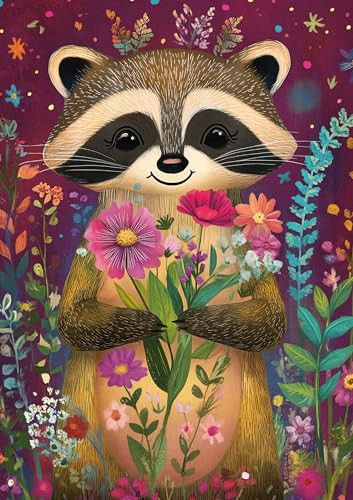 Ceaco - Jk Stewart - Raccoon Cutie - 500 Piece Jigsaw Puzzle - Relaxing And Fun Activity For Adults