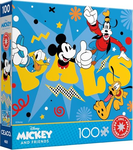 Ceaco - Disney - Mickey And Friends - Mickey And Pals - Foil Puzzle -100 Piece Jigsaw Puzzle