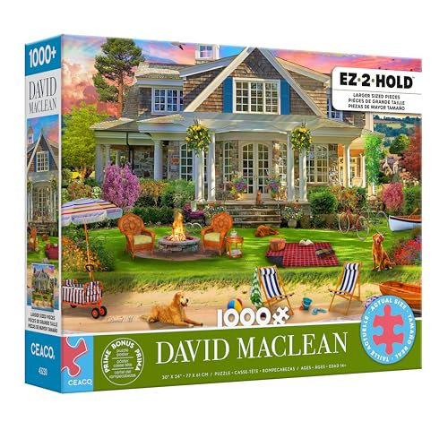 Ceaco - Ez2Hold - David Maclean - Memories At The Lake - 1000 Piece Jigsaw Puzzle For Adults - Challenging Puzzle Perfect For Game Nights - Finished Size Is 30 X 24