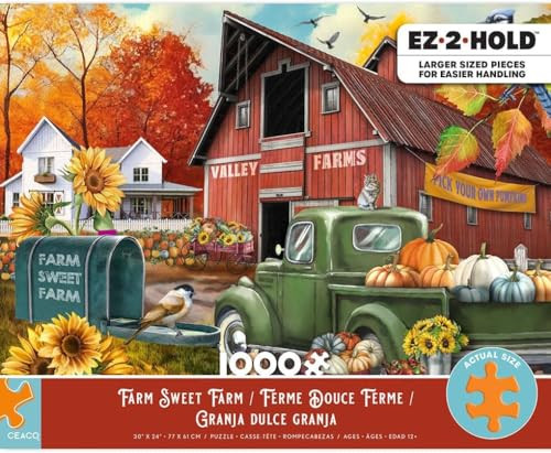 Ceaco - Farm Sweet Farm - 1000 Oversized Piece Jigsaw Puzzle