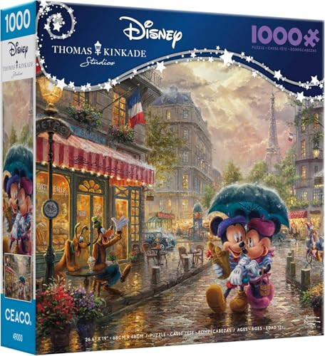 Ceaco - Thomas Kinkade - Disney - Mickey & Minnie In Paris - 1000 Piece Jigsaw Puzzle