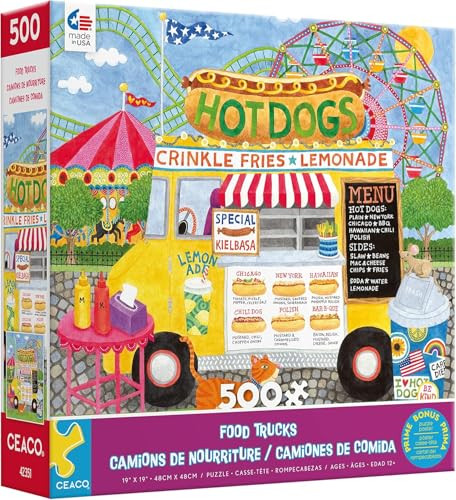 Ceaco - Food Trucks - Hot Dog Truck Ii - 500 Piece Jigsaw Puzzle