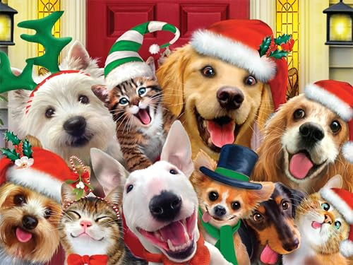 Ceaco - Howard Robinson - Selfies - Holiday Dogs - 500 Piece Jigsaw Puzzle