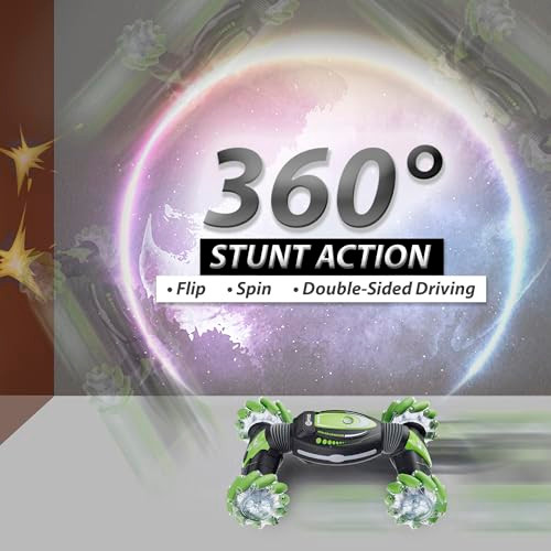 Contixo Sc1 Remote Control Car, Blue 2.4Ghz 4Wd Hand Motion 1:12 Scale Rc Stunt Cars Gesture Sensor, 360Ãƒæ’Ã¢‚¬Å¡ÃƒŠã‚° Spins, Side Drifts, Double-Sided Driving, And Led Lights Off-Road Vehicle For Kids & Adult