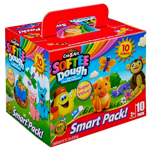 Cra-Z-Art Softee Dough Bulk 10 Pack Of Modeling Compound, Super Pack Of Softee Dough, Ages 2 And Up