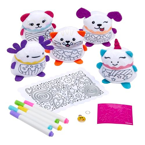 Cra-Z-Art Shimmer 'N Sparkle Color Me Collectible Plushies Series 1-5 Piece Mini Plushies With Scented Markers And Accessories Arts & Crafts Activity  Ages 6 And Up