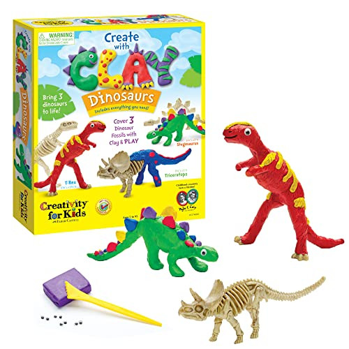 Creativity For Kids Create With Clay Dinosaurs: Sensory Craft, Creative Toy, Dinosaur Children'S Toy, Boy s, Holiday s For Kids (Ages 5+)