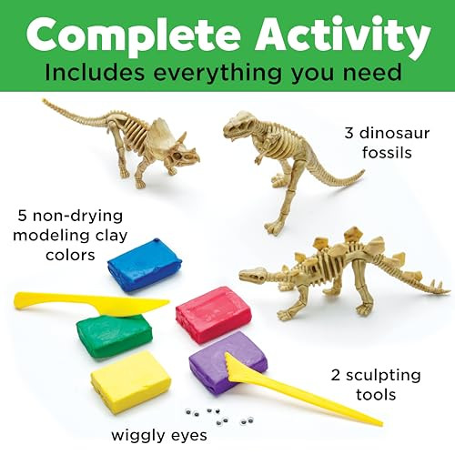 Creativity For Kids Create With Clay Dinosaurs: Sensory Craft, Creative Toy, Dinosaur Children'S Toy, Boy s, Holiday s For Kids (Ages 5+)