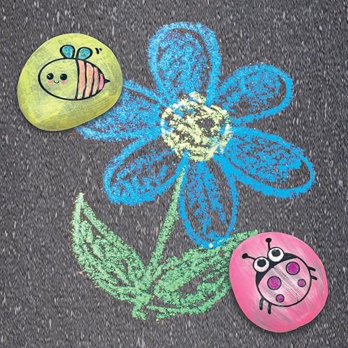 Creativity For Kids Chalk N' Rock Bucket Kit  Draw Chalk Designs And Paint 20 Rocks To Build A Colorful Rock Snake  A Fun Diy Sidewalk Art And Outdoor Activity For Kids (Ages 6+)