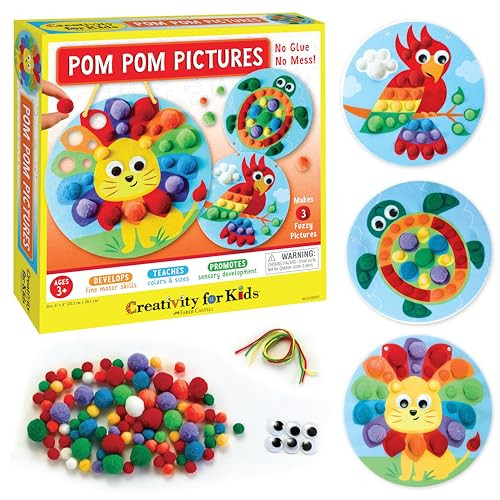 Creativity For Kids Pom Pom Pictures: Dinosaurs - Toddler Learning Toys, Sensory Play (Ages 3+)