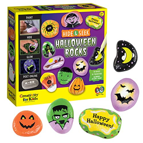 Creativity For Kids Holiday Hide & Seek Rock Painting Kit  Paint, Decorate & Hide 10 Festive Rocks  Diy Christmas Craft Kit For Kids To Inspire Creativity & Kindness (Ages 6+)