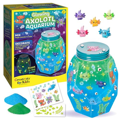 Creativity For Kids Glowing Axolotl Aquarium - Axolotl Crafts And Toys For Girls And Boys, Stem Science Kits For Kids, Craft Kits And Axolotl s For Girls And Boys (Ages 6+)