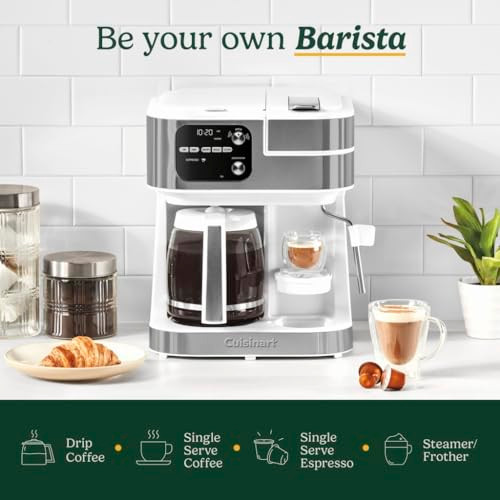 Cuisinart Coffee Center Barista Bar 4-In-1 Coffee Maker, Single-Serve Pods Compatible, Coffeemaker, Three Brewing Sizes, Ss-4N1Nas, Black