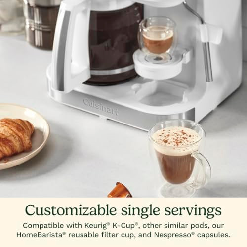 Cuisinart Coffee Center Barista Bar 4-In-1 Coffee Maker, Single-Serve Pods Compatible, Coffeemaker, Three Brewing Sizes, Ss-4N1Nas, Black