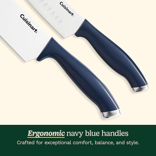 Cuisinart Block Knife Set, 12Pc Cutlery Knife Set With Steel Blades For Precise Cutting, Lightweight, Stainless Steel, Durable & Dishwasher Safe, C77Ssw-12P