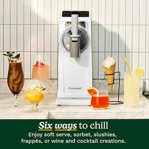 Cuisinart 6-In-1 Slushy & Soft-Serve Maker, Ice Cream Maker Machine Makes Soft-Serve Ice Cream, Slushies, Sorbet And More, Quick-ze Chill Technology Maintains Perfect Temperature, Ice-200