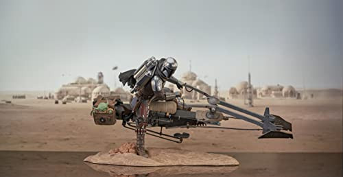 Diamond Select Toys Star Wars Premier Collection: The Mandalorian Din Djarin With Speeder Bike Statue